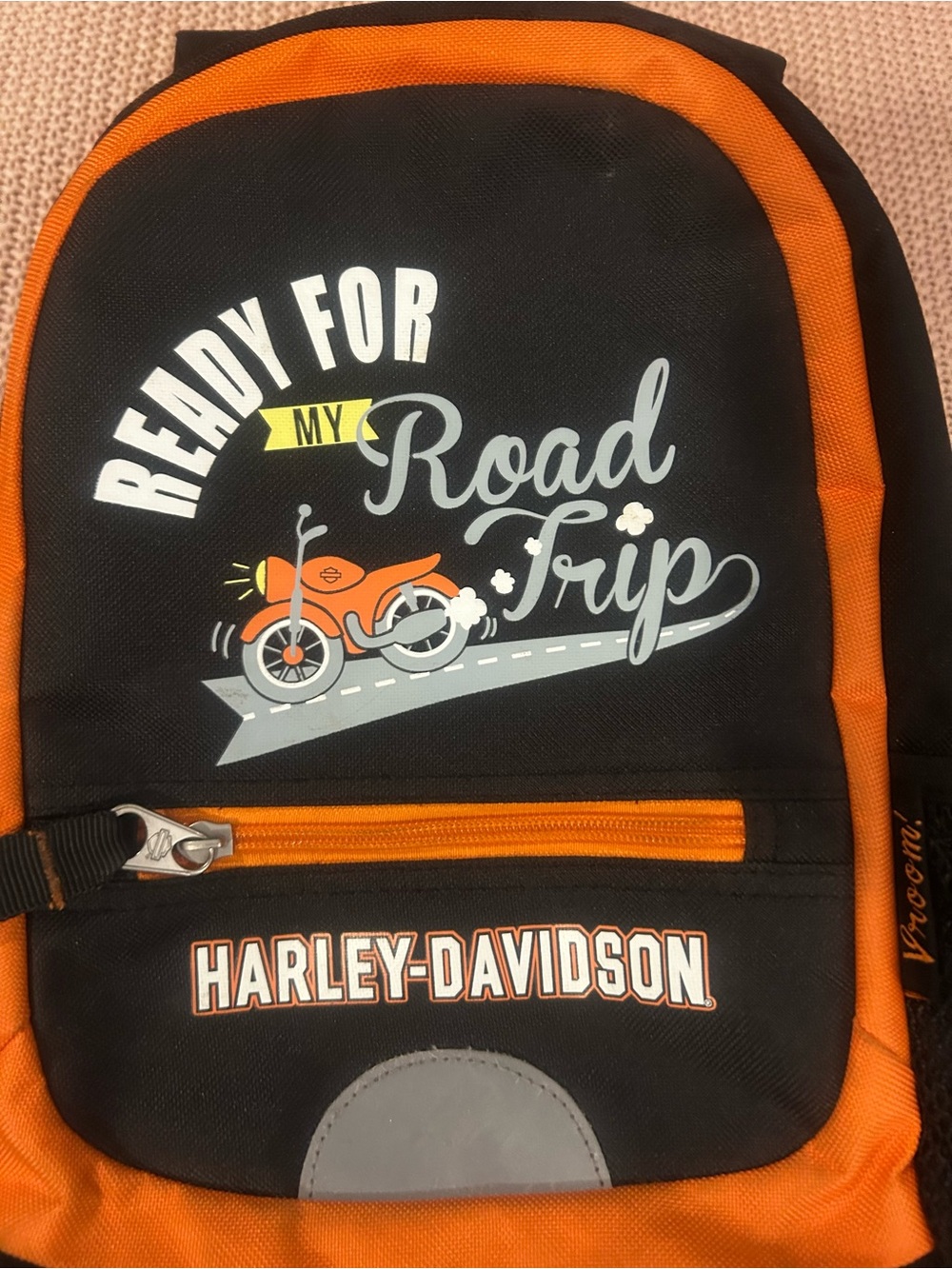 Harley-Davidson Black & Orange Kids 'Ready for My Road Trip' Backpack